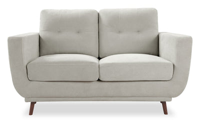 Cosmo 57" Fabric Loveseat with Tufted Back Cushions - Grey | Causeuse Cosmo de 57 po en tissu avec coussins de dossier capitonnés - gris