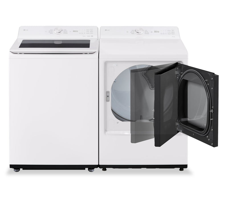 LG 5.6 Cu. Ft. Smart Top-Load Washer with EasyUnload™ and 7.3 Cu. Ft. Electric Dryer with AI Sensing