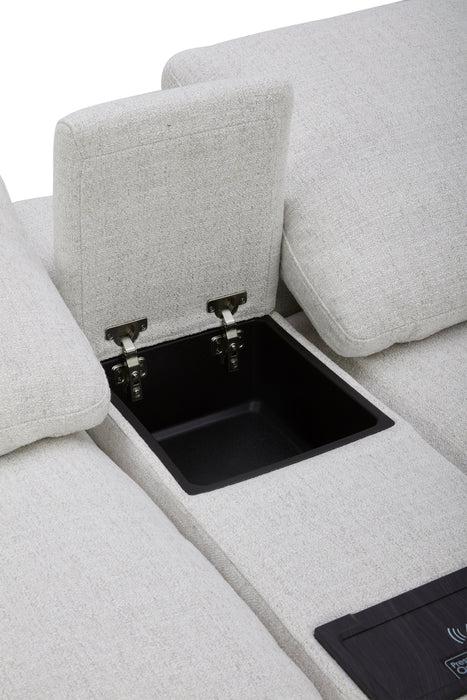 Sky Modular 6-Piece Fabric Power Reclining Sectional with Reclining Armless Chair - Nathan Wheat