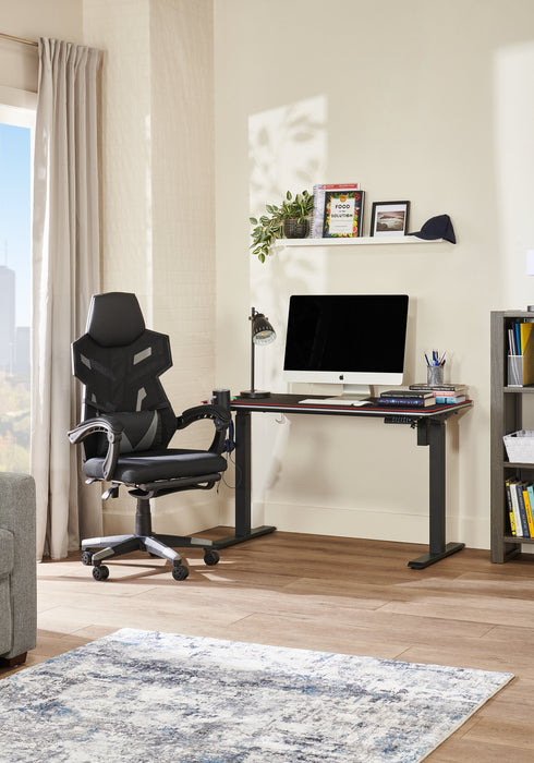 Finch 47\" Gaming Office Desk with Electric Height Adjustment and RGB Lighting – Black