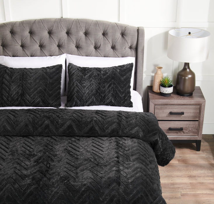 Tilda 3-Piece Full/Queen Comforter Set - Charcoal