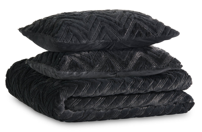 Tilda 3-Piece Full/Queen Comforter Set - Charcoal