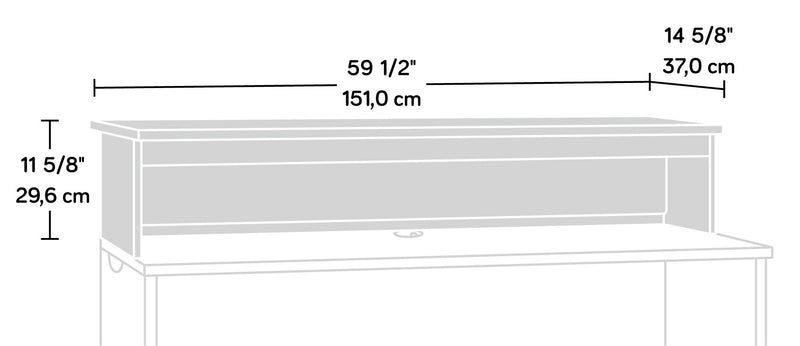 Via 59.45\" Commercial Grade Reception Hutch - Cherry & Grey