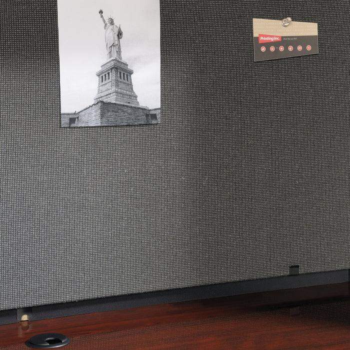 Via 36.54\" Commercial Grade Filing Hutch with Cabinet & Cubbyhoes - Cherry & Grey