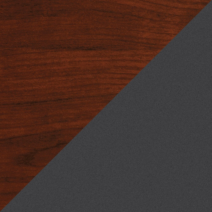 Via 36.54\" Commercial Grade Filing Hutch with Cabinet & Cubbyhoes - Cherry & Grey