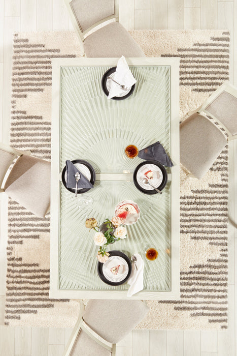 Vida Dining Table with Glass Inserts, 78\"W - Sand