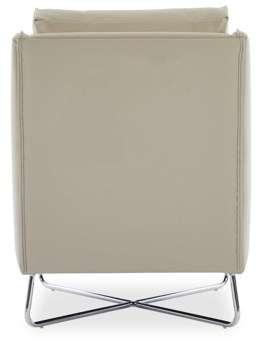 Vine 34.6\" Leather-Look Fabric Accent Chair with Metal Legs - Taupe