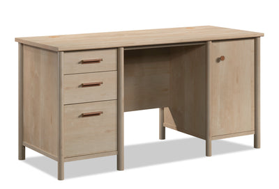 Whitaker Point 59.06" Commercial Grade Computer Office Desk with 3-Drawers & Cabinet - Natural Maple|Bureau d’ordinateur Whitaker Point de 59,06 po de qualité commerciale à 3 tiroirs avec armoire - érable naturel