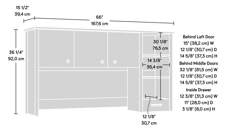 Whitaker Point 66.73\" Commercial Grade Hutch with Cabinet & Shelves - Natural Maple