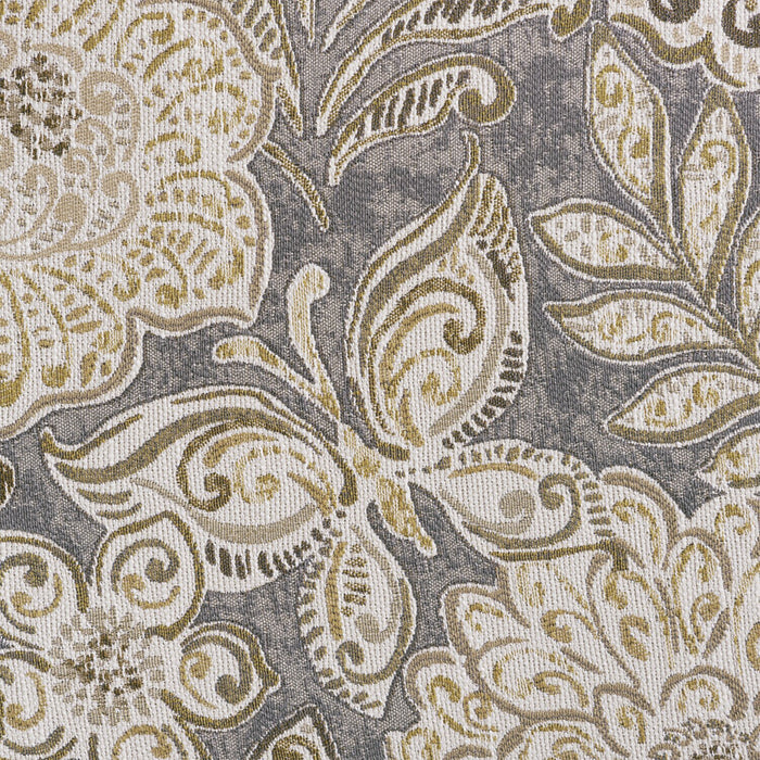 Made in Canada Wynn 2-Piece Chenille Fabric Sectional with Nailhead Trim and Wood Bun Legs - Linen Beige