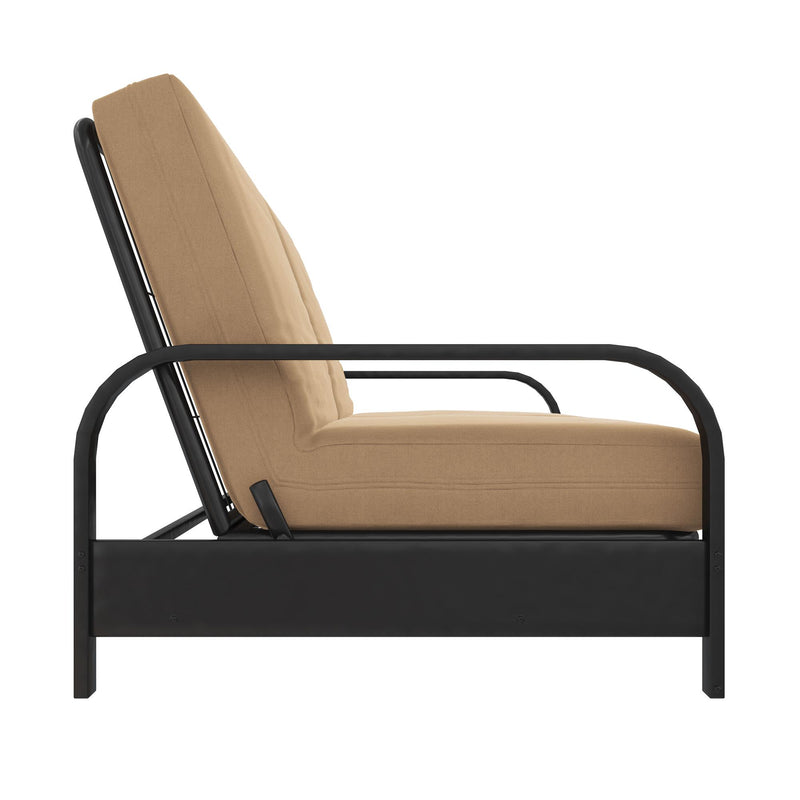 DHP Elbern Futon with Tan Linen Slipcover The Brick