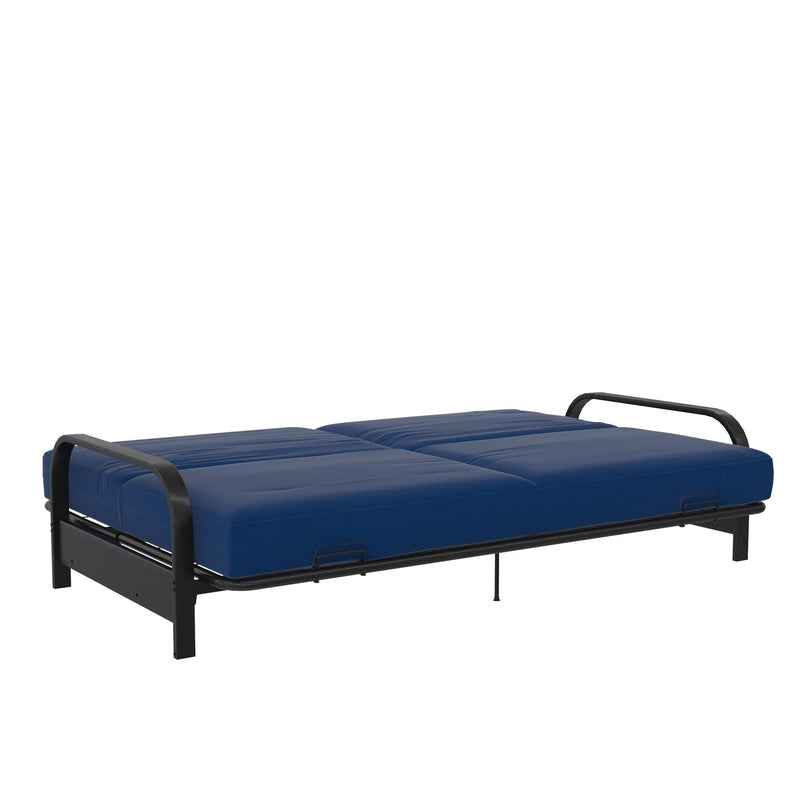 DHP Elbern Futon with Blue Linen Slipcover The Brick