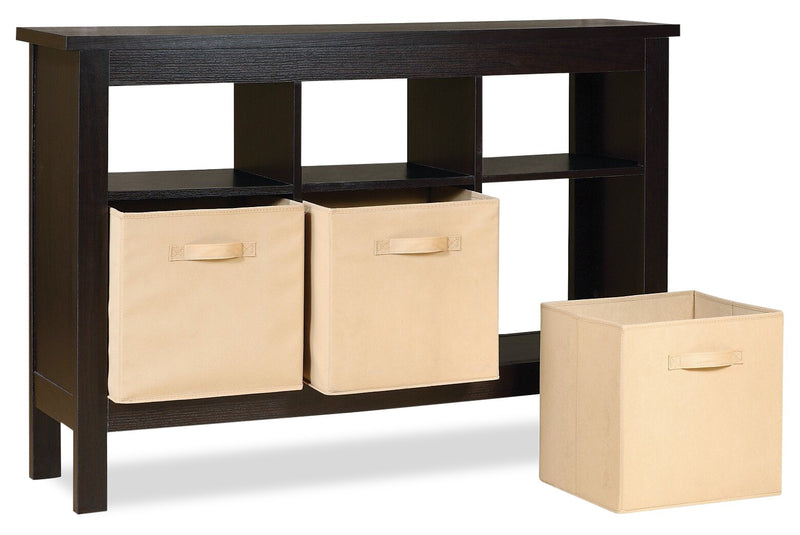 Kimberly 48\" Hall Table with 3 Baskets - Espresso