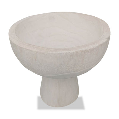 White 8" Paulownia Wood Bowl