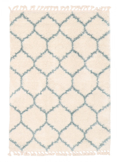 Helma Trellis Cream Shag 6'7" X 9'6" Area Rug