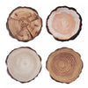 4 Pc Round Ceramic Coasters Wood Log