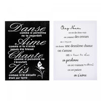 Canvas Wall Art Inspirational French - Set of 2 Wall Decor