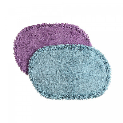 Oval Chenille Shaggy Bathmat 18 x 30 - Set of 2|Tapis de salle de bain ovale en chenille à poil long 18 x 30 - ensemble de 2