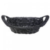 Black Weave Basket with Handle Oval 14 x 11 - Set of 2 Storage