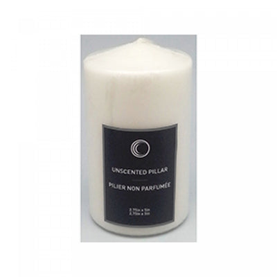 2.75" x 5" Unscented Pillar White - Set of 2 Candle|Chandelle pilier blanche non parfumée de 2,75 po x 5 po - ensemble de 2 chandelles