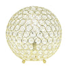 Elegant Designs Elipse 10 Inch Crystal Ball Sequin Table Lamp, Gold