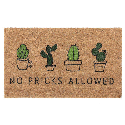 Coir Door Mat No Pricks Allowed Floormat|Paillasson en fibre de coco « No Pricks Allowed »