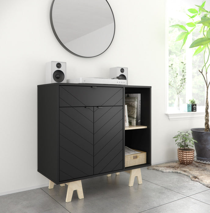 Nordika Gossip Accent Cabinet - Black