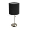Limelights Stick Lamp with Charging Outlet And Fabric Shade Table Lamp