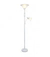 Elegant Designs 2 Light Mother Daughter Floor Lamp with White Marble Glass, White