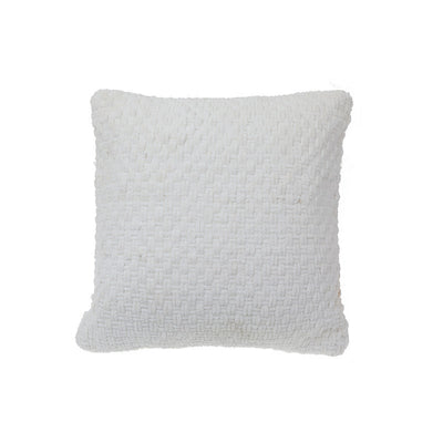 Basketweave Cushion White - Set of 2 Cushions|Coussin natté blanc - ensemble de 2 coussins