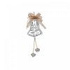 Metal Bell Shaped Ornament with Reindeer Silver - Set of 6 Christmas Ornaments