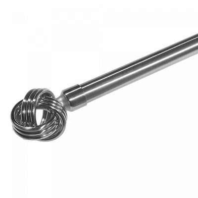 Nickel Knot Metal Drape Pole Set - 16/19 mm|Ensemble tringle à rideaux en métal à motif de nœud en nickel - 16/19 mm