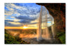 Seljalandfoss Waterfall At Sunset 16x24 Wall Art Frame And Fabric Panel