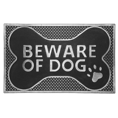 Rubber Beware of Dog Floormat|Tapis de plancher « Beware of Dog » en caoutchouc