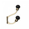 Iron Hook with Ceramic Black Knob Gold - Set of 4 Hooks