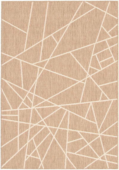 Sadie Abstract Taupe-Champagne Area Rug - 7'10" x 10'2"