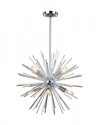 Sunburst 8-Light Chrome Chandelier