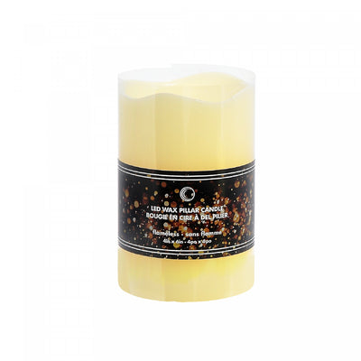 LED Wave Top Unscented Ivory Candle with Timer 4 x 6" - Set of 2|Chandelle à DEL non parfumée ivoire à rebord inégal 4 po x 6 po avec minuterie - ensemble de 2