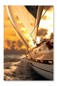 Sailboat Crop During The Regatta 24x36 Wall Art Frame And Fabric Panel