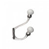Iron Hook with Ceramic Ivory Knob Nickel - Set of 4 Hooks
