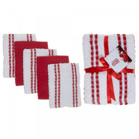 5 Pack Red Striped Terry Kitchen Towels Kitchen Linen