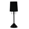 Simple Designs Table Lamp with Fabric Shade And Hanging Acrylic Beads