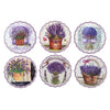 8\" Round Scallop Edged Ceramic Trivet Lavender - Set of 6 Coaster
