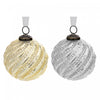 4\" Glass Swirl Ornament Gold Silver - Set of 4 Christmas Ornaments