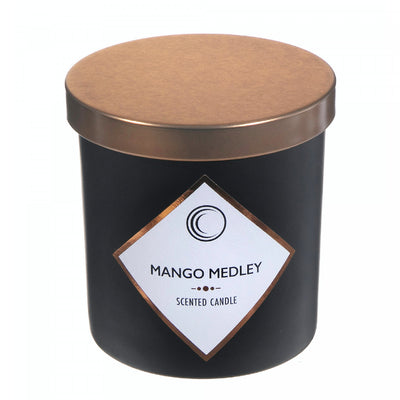 7oz Matte Black Scented Candle with Lid Mango Medley - Set of 2|Bougie parfumée noir mat de 7 oz à arôme de mélange de mangue avec couvercle - ensemble de 2