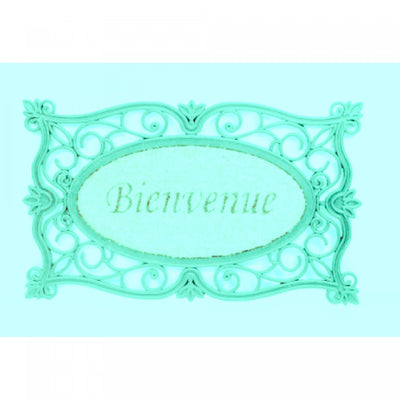 Victorian Bienvenue Rubber & Brush Floormat|Tapis de plancher « Bienvenue » en caoutchouc et tapis-brosse de style victorien