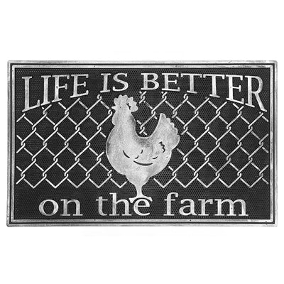 Rubber Life Is Better on The Farm Floormat|Tapis de plancher « Life Is Better on The Farm » en caoutchouc
