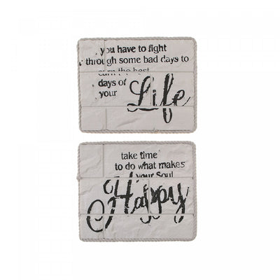 Deco Foam Brick Wall Art Assorted Wall Decor|Décorations murales diverses brique en mousse avec écriture en anglais