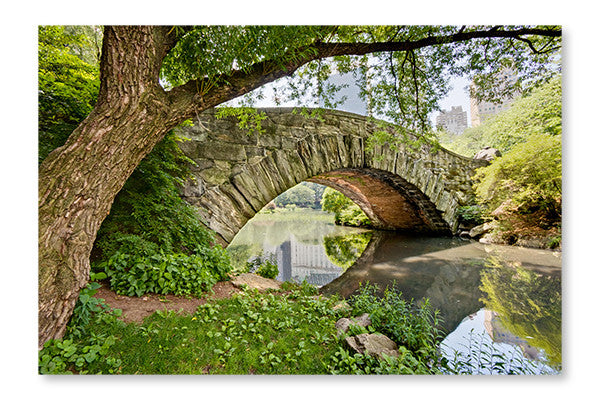 Bridge In Central Park 28x42 Wall Art Frame And Fabric Panel