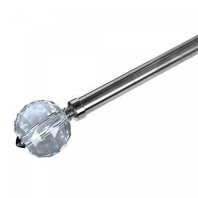 25/28mm Drape Pole Set Diamond Sphere - Nickel|Ensemble de tringles à rideaux de 25 à 28 mm avec sphère à motif de diamant - couleur nickel